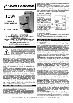 TIMER DI SBRINAMENTO DEFROST TIMER