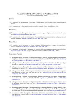 List Papers - Dipartimento di Matematica