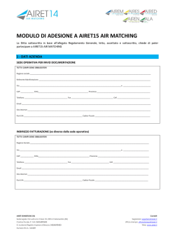 MODULO DI ADESIONE A AIRET15 AIR MATCHING