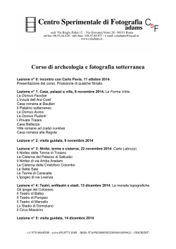 Corso di archeologia e fotografia sotterranea