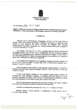 Conferimento incarico temporaneo di Dirigente al Dott. Stefano Lanza
