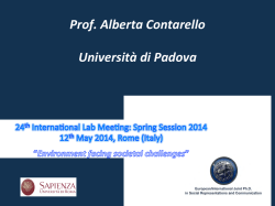 Contarello - European Doctorate on Social Representations and