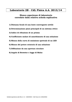 Schede esperienze - dipartimento di fisica della materia e