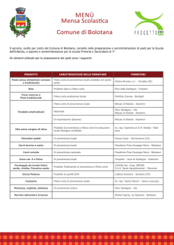 Nuovo men&ugrave; - Comune di Bolotana