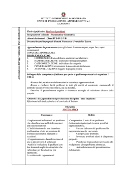 D ati identificativi Titolo significativo Risolvere i