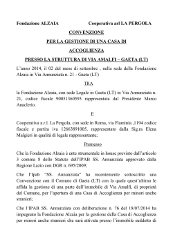 Fondazione ALZAIA Cooperativa arl LA PERGOLA CONVENZIONE