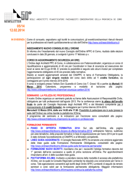 Newsletter 05/14 - Ordine Architetti di Como