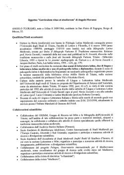 CURRICULUM ANGELO FLORAMO - Gazzetta Amministrativa