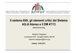 Il sistema AVA, gli elementi critici del Sistema AQ di Ateneo e il DM