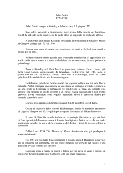 1 Adam Smith 1723-1790 Adam Smith nacque a Kirkaldy e fu