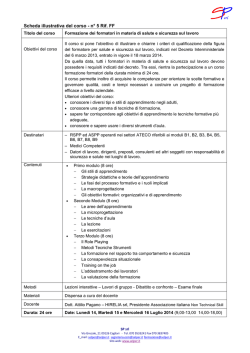 Scheda illustrativa del corso - n&deg; 5 Rif. FF