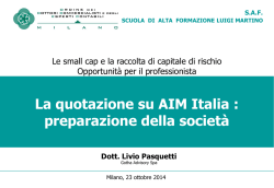 preparazione della societ&agrave; a cura di Livio Pasquetti