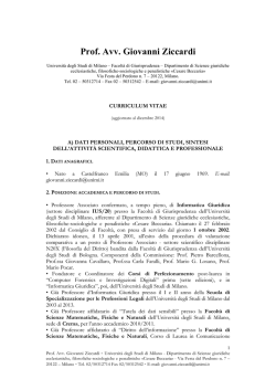 Prof. Avv. Giovanni Ziccardi - Universit&agrave; degli Studi di Milano