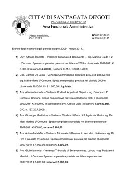 Elenco degli incarichi legali periodo giugno 2009