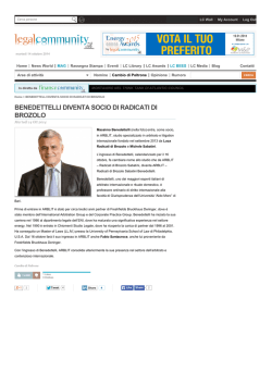 BENEDETTELLI DIVENTA SOCIO DI RADICATI DI BROZOLO