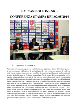 F.C. CASTIGLIONE SRL CONFERENZA STAMPA DEL 07/05/2014