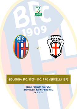 Bologna-Pro Vercelli, clicca qui per scaricare il match
