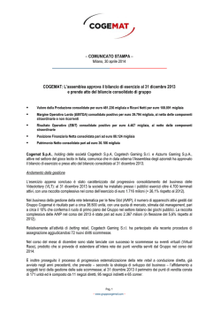 Cogemat - approvazione bilancio