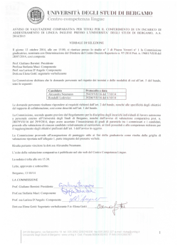UNIVERSIT&Agrave; DEGLI STUDI DI BERGAMO Centro competenza lingue
