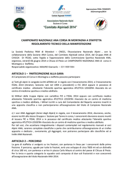 CAMPIONATO NAZIONALE ANA CORSA IN