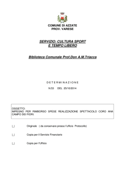 determina n.53-2014 impegno rimborso spese spettacolo Coro ANA
