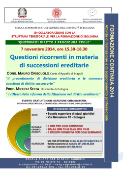 Questioni ricorrenti in materia di successioni ereditarie