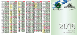 Dienstplan BG Niederbayern