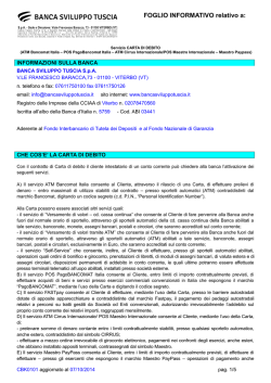 Carta di debito - Banca Sviluppo Tuscia