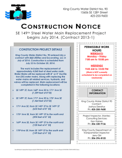 CONSTRUCTION NOTICE - King County Water District #90