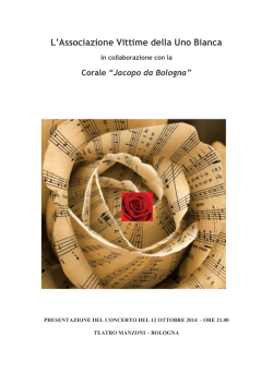 Presentazione del Concerto in memoria delle Vittime della Uno Bianca