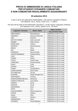 prova di ammissione di lingua italiana per studenti stranieri