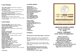 aperto da martedì a sabato orario continuato 9 – 19.30