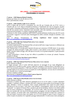 Sri Lanka - Easy Nite srl