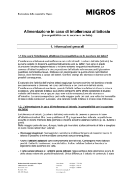 Foglio di appunti intolleranza al lattosio