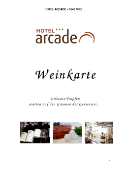 Weinkarte 2014 - Hotel Arcade