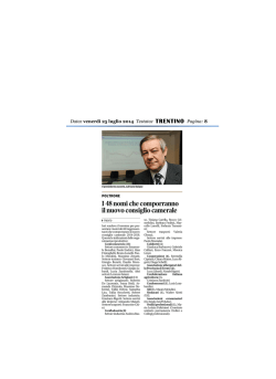 Consiglio camerale, ecco i 48 nomi