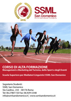 corso di alta formazione in management e marketing del turismo