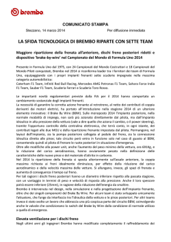 LA SFIDA TECNOLOGICA DI BREMBO RIPARTE CON SETTE TEAM