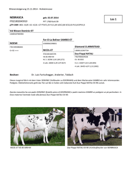Elitekatalog Holstein - S&uuml;dtiroler Rinderzuchtverband