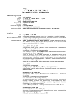 Curriculum Vitae aggiornato al 28 Febbraio 2014