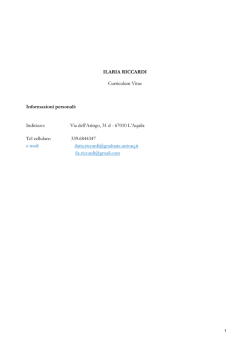 Curriculum completo in  - Terzocentro di psicoterapia cognitiva