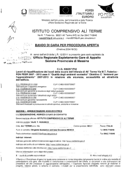 bando di gara ali terme  - PON FESR 2007