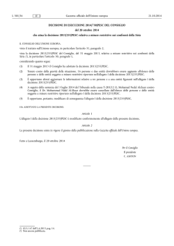 DECISIONE DI ESECUZIONE 2014/&bull;730/&bull;PESC DEL CONSIGLIO