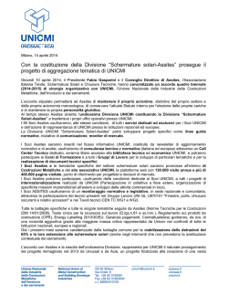 Scarica il comunicato stampa - Associazione Costruttori Acciaio Italiani
