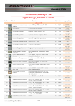 Lista articoli disponibili per Lotti
