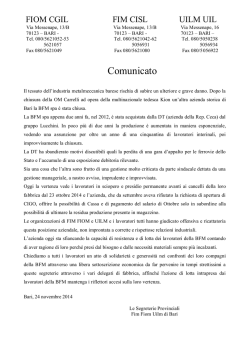 Comunicato - FIOM Bari