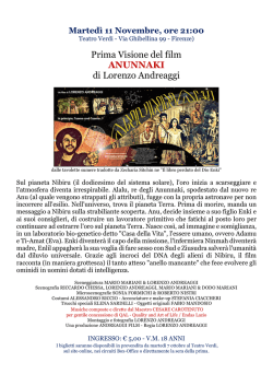 Prima Visione del film ANUNNAKI di Lorenzo Andreaggi