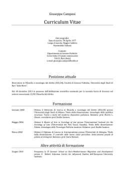 Curriculum, ricerca e pubblicazioni