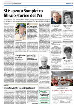Si &egrave; spento Sampietro libraio storico del Pci