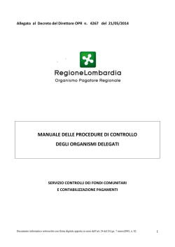 manuale delle procedure di controllo degli organismi delegati